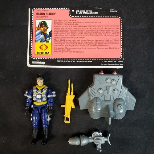 Vintage 1991 G.I. Joe Major Bludd (V2) Complete with File Card