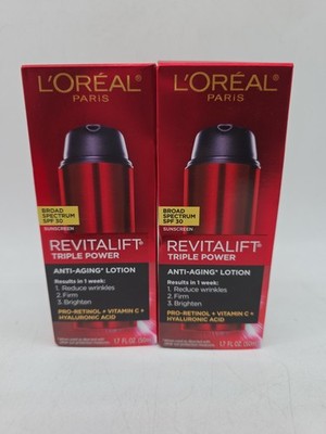 L'Oreal Paris Revitalift Triple Power Broad Spectrum 1.7oz SPF 30 Lot Of 2