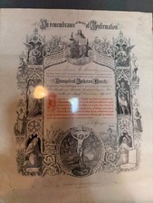 Antique Original 1878 PA Confirmation Certificate ESTATE SALE-make an offer