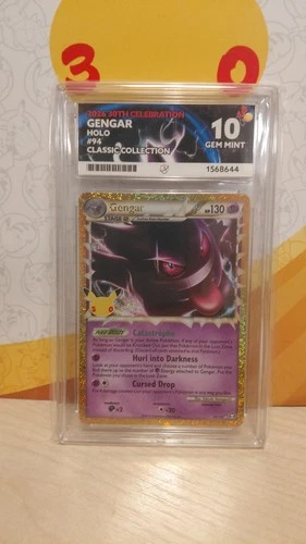 Pokémon 30th Anniversary - Gengar 94/102 Holo Graded ACE 10 Perfect Sub Grades