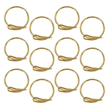 12 Pcs Gold Napkin Rings Bulk Dinner Decoration Elegant Fall Holder