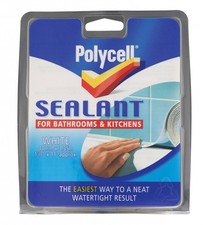 Polycell Watertight White Sealant Strip For Bathrooms & Kitchens 41mm x 3.35m