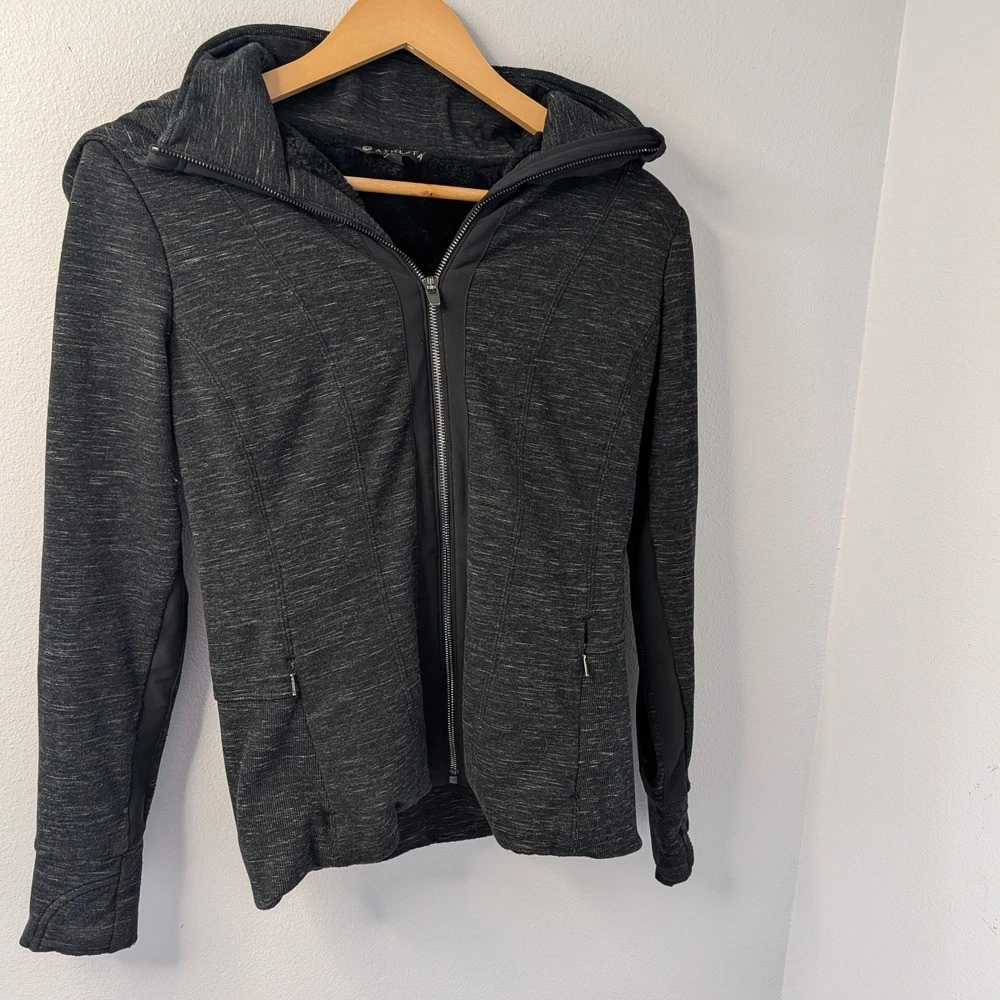 Athleta Hooded Zip-Up Jacket | Size S | Charcoal Gray