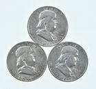 Higher Grade - 1953-D 1954-D 1950 Franklin Half Dollar 90% SIlver Lot *179