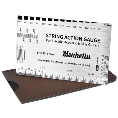 String Action Gauge Ruler, Upgraded Guitar String Height Gauge with Inch & Metri