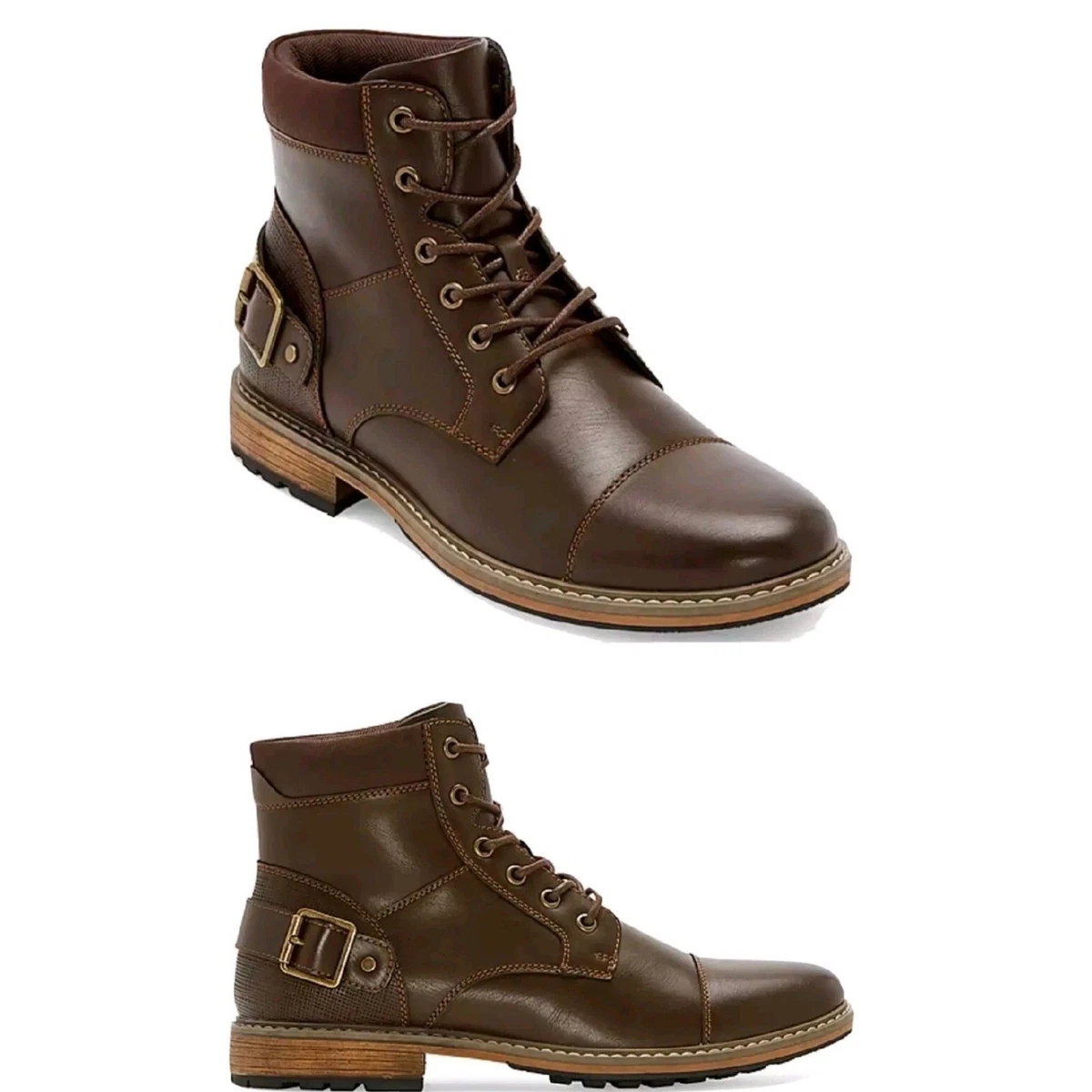 JF J. Ferrar Memory Foam Faux Leather Lace Up Boots Men’s Size 11M Brown JF J. Ferrar Brown Boots for Men | Mercari main image 4