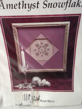 Just Nan AMETHYST SNOWFLAKE Ctd Cross Stitch KIT w/ Silk Cotton Threads