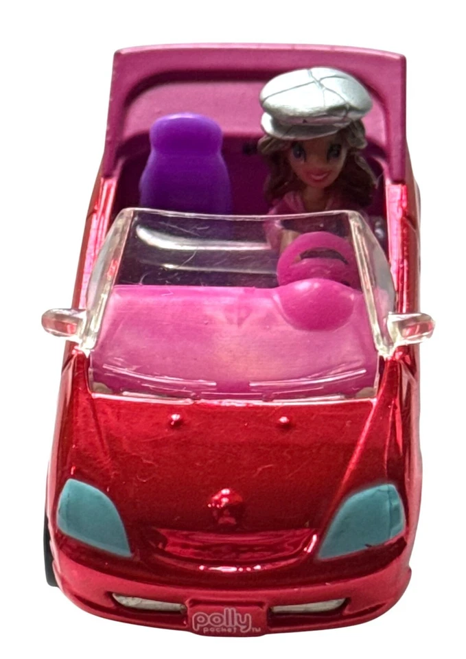 VTG Miniature Micro Doll Play Set Polly Pocket Red #11 2007 Convertible Die Cast - Image 3 of 4