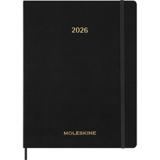 Moleskine,  Black Weekly 2026 Planner, 8.5'' X 11.06'', 12-Month Calendar with S