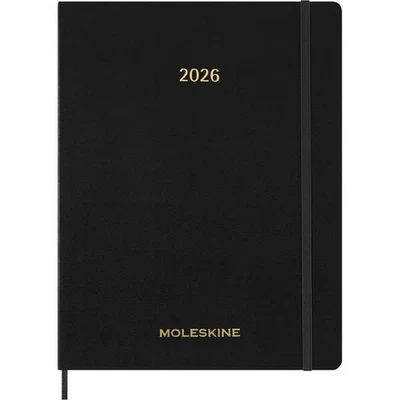 Moleskine, Black Weekly 2026 Planner, 8.5'' X 11.06'', 12-Month Calendar with S