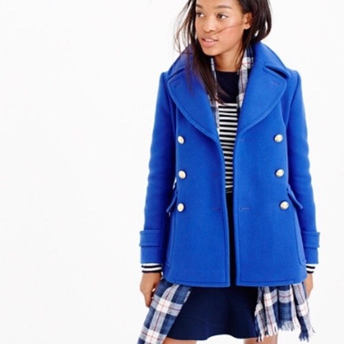 j crew blue coat