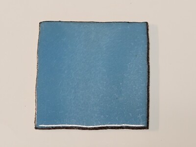 Vtg One 1970s Summitville Ceramic Tile - Bright Deep Blue Rustic 4'' x 4'' - NOS