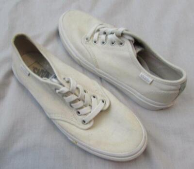 VANS womens antique white blue floral tongue low profile sneakers casual 