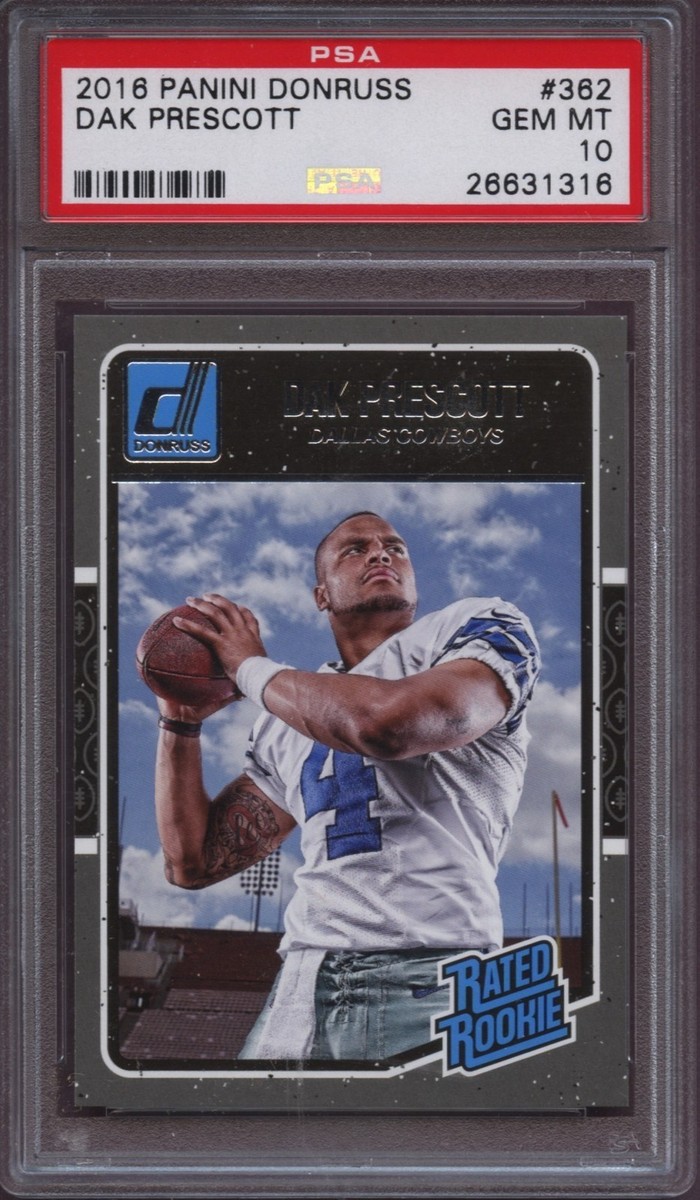 2016 Panini Donruss 362 Dak Prescott PSA 10 Gem Mint RC Cowboys