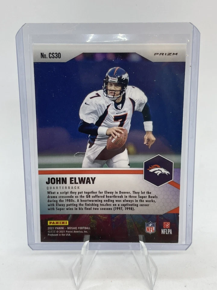 2021 Panini Mosaic John Elway Center Stage Silver Prizm Insert Broncos #CS30 - Image 2 of 2