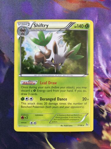 MISCUT Shiftry Holo 7/106 XY Flashfire Pokemon Card Near Mint NM 2014 - Picture 1 of 2