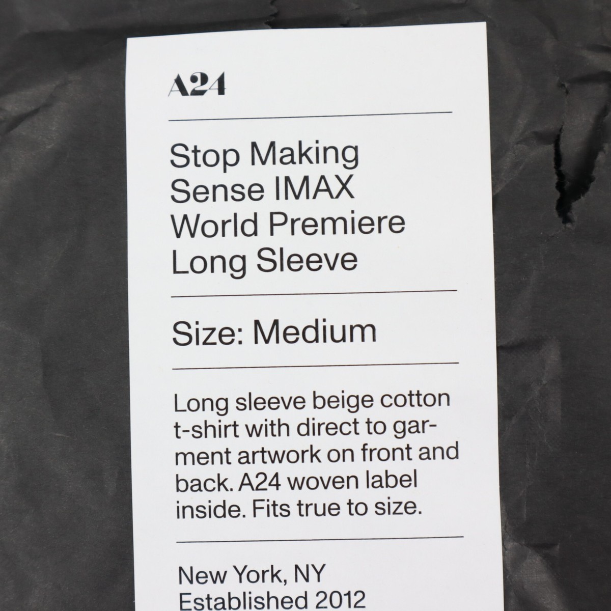 A24 Talking Heads Stop Making Sense IMAX World Premiere T-Shirt