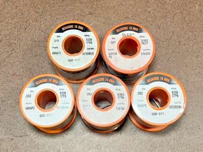 ALPHA Rosin Solder 63Sn/37Pb P2 ~ .015, .020, .032, .050, & .062 dia 1LB