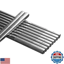 IQCWOOD Metal Chopsticks, Chopsticks Reusable Dishwasher Safe, 5 Pairs Classi