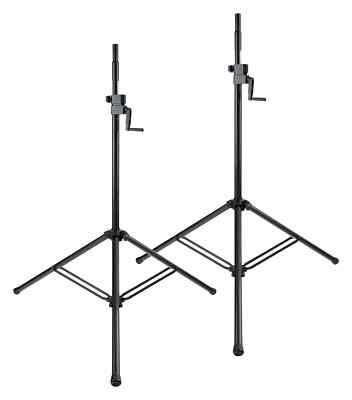 DJ PA 2x Set Kurbel Boxen Ständer Alu Lautsprecher Stativ Boxenstativ hoch 80kg