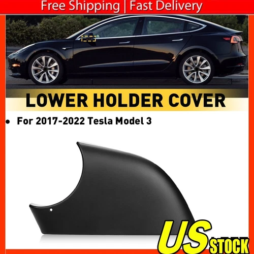 Left Side Car Wing Mirror Cover Lower Bottom Holder For 2017-2022 Tesla Model 3