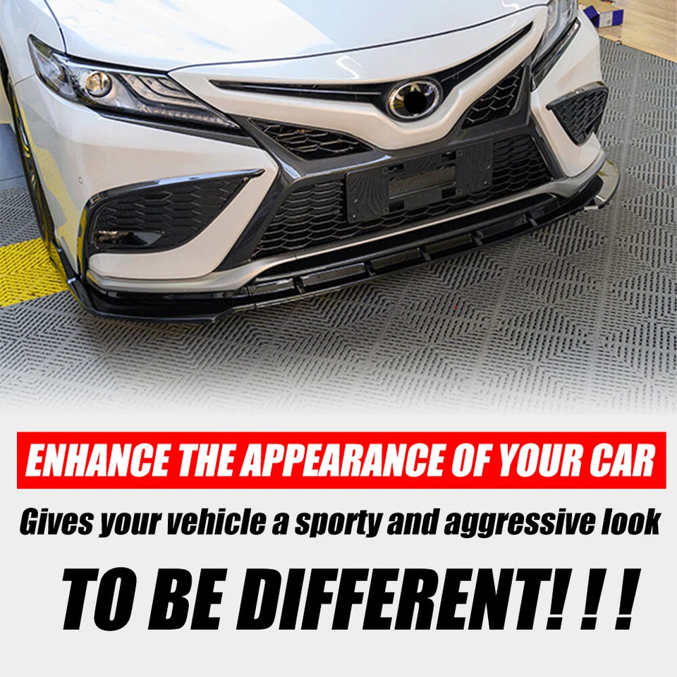 Alerón divisor de labios parachoques delantero negro brillante para Toyota Camry SE XSE 2021-2024 Foto 3 de 4
