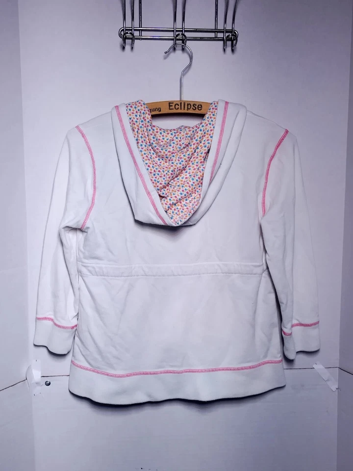 Sudadera con capucha Le Tigre clásica blanca con cremallera y cordón. Talla Lg Foto 3 de 4