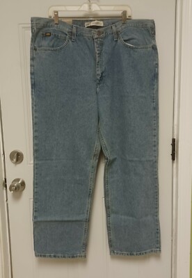 NWT Lee Jeans Men's 42x30 Relaxed Fit Straight Leg Stone Wash Denim Pants
