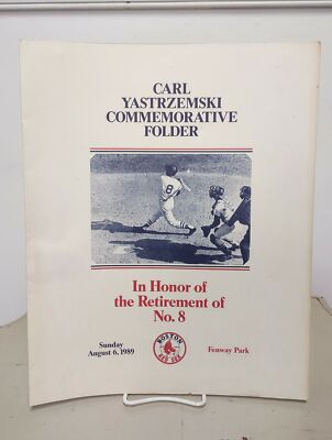 Carl Yastrzemski Yaz Commemorative Folder August 6, 1989