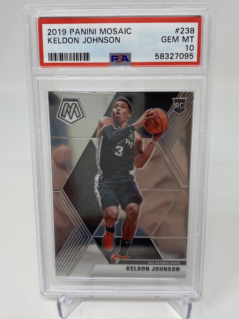 2019 Panini Mosaic #238 Keldon Johnson Rookie Card - PSA 10 view 3