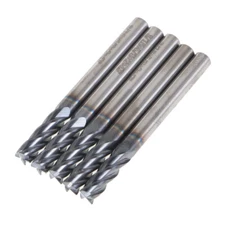 5Set 3/16" 4 Flute 2" Overall Length Regular Carbide End Mill TiALN COATED New