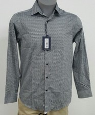 Hart Schaffner Marx Blue Leaf Print Button Up L/S Men's Shirt NWT 98.50 M L XL