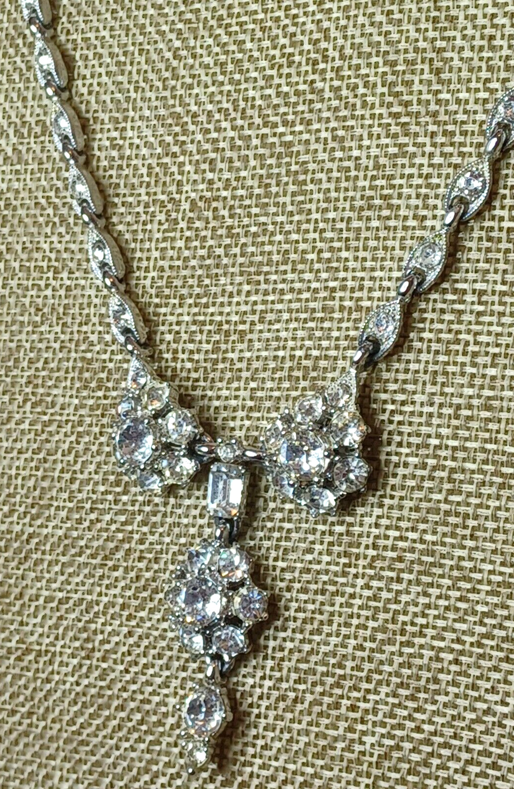 VINTAGE SIGNED BOGOFF SILVER TONE GLASS CRYSTAL R… - image 2