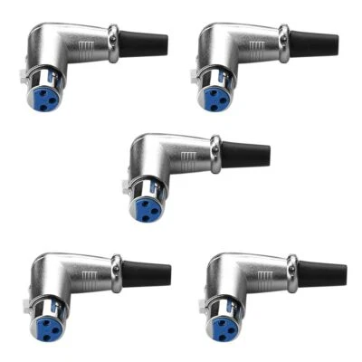 EUROHARRY Adattatore connettore altoparlante microfono 90 gradi XLR 3 pin femmina angolare retto