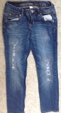 Justice Premium Blue Denim Jeans Girls Size 10R Simply Low Distressed 5 Pocket