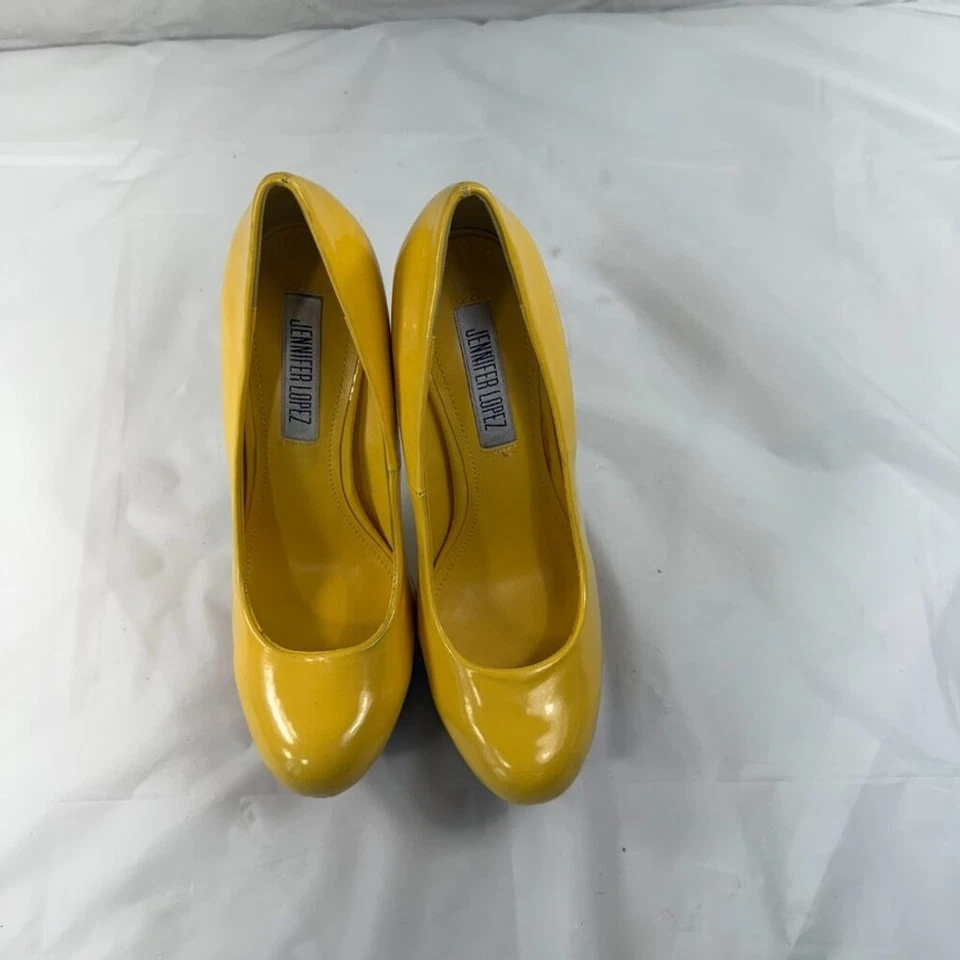 Zapatos Jennifer Lopez JLO Tacón Amarillo Plataforma Corcho Talla 6 M Foto 2 de 4