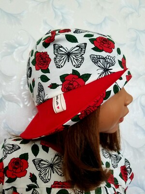 Sonnenhut, Sommermütze, Nackenschutz, KU.46-49 50-54 UV Magic Jersey  Handmade