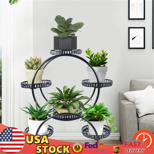 Garden 4 Tier 6 Potted Metal Plant Stand Flower Rack Display Shelf Pot Holder