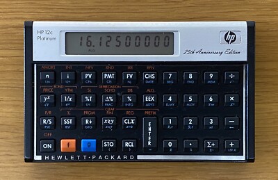 Hewlett Packard HP Finanzrechner Platinum Algebraic Re-Programmable CFA