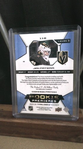 2023-24 Upper Deck Trilogy - Maglia Rookie #118 Jiri Patera /49 (MEM, RC) - Foto 2 di 2