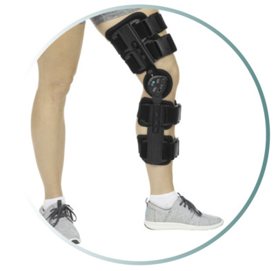 Vive ROM Knee Brace - Vive Health- Adult - Black - Reversible Fit