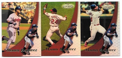 MANNY RAMIREZ 3 CARD LOT 2000 TOPPS GOLD LABEL SET 86 CLASS 1 2 3 CLE INDIANS