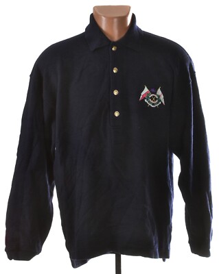 KAPPA VINTAGE 1980'S BLUE POLO SHIRT LONG SLEEVE SIZE XL ADULT