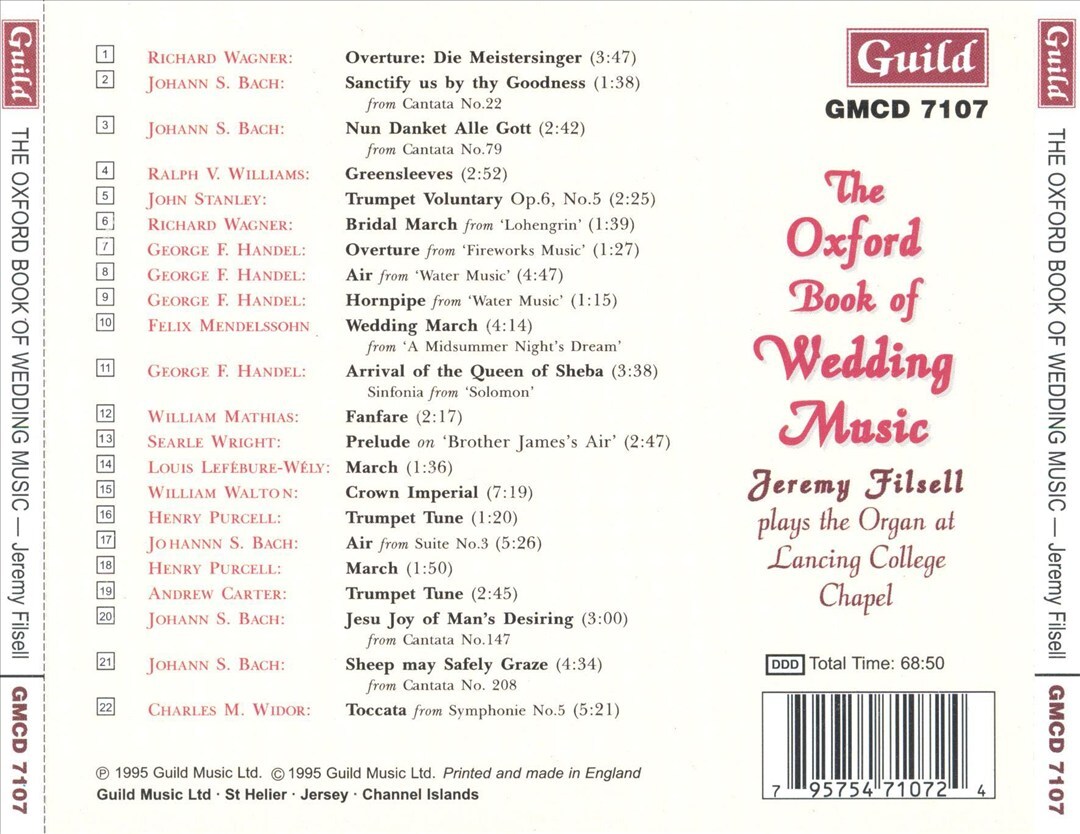 JEREMY FILSELL OXFORD BOOK OF WEDDING MUSIC NEW CD