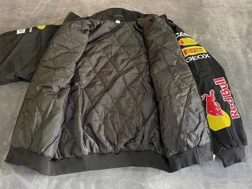 Unisex Adult Red Bull Jacket Ebroidered Cotton Padded F 1 Racing Jacket - Picture 24 of 36