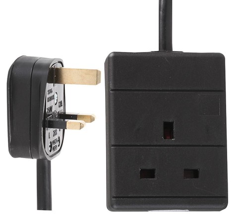 Black Extension Lead Cable UK Electric Mains Power 1 2 3 4 6 8 10 Gang Way BLACK - 第 10/17 張圖片