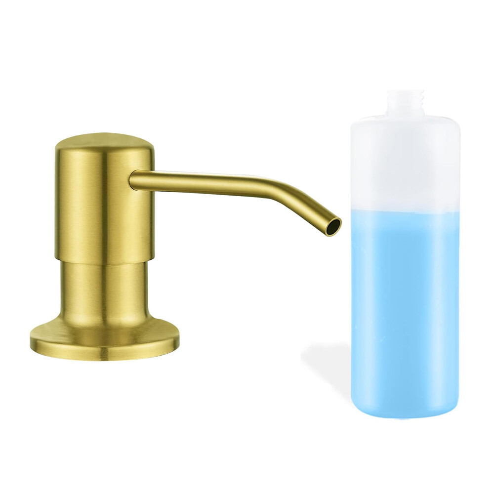 Soap Dispenser Gold for Kitchen Sink Countertop Pump with 17OZ Bottle