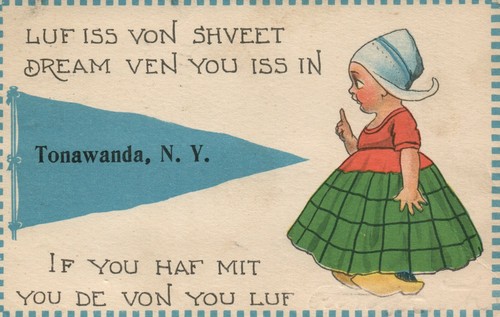 Dressed Up Dutch Girl Clogs Tonawanda New York NY Postcard - 第 1/2 張圖片