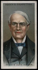 Thomas Edison #17 - Leaders of Men Ogdens Original 1924 Cigarette Tobacco Card