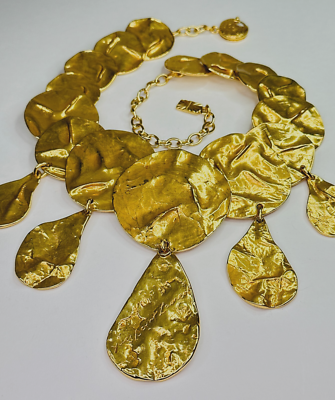 VTG YVES SAINT LAURENT NECKLACE YSL ROBERT GOOSSENS RUNWAY GOLD